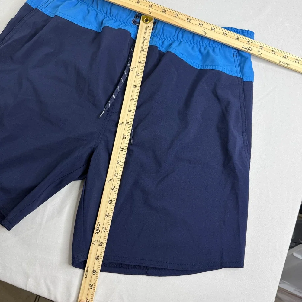 Speedo Mens XL Blue Colorblock Swim Trunks Cargo Pocket Mesh Liner Board Shorts